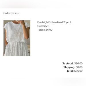 Talulah white top and skirt, embroidered, florals